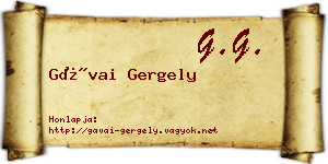 Gávai Gergely névjegykártya